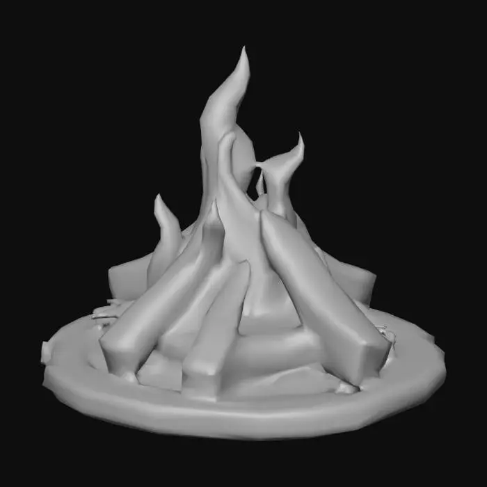3D model for low poly born fire