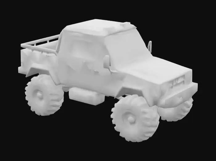3D model for Low Poly all-terrain truck
