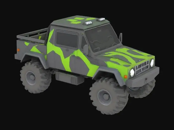 3D model for Low Poly all-terrain truck
