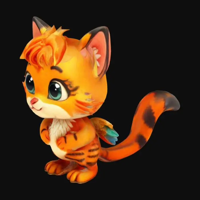 3D model for Rainbow Kitten