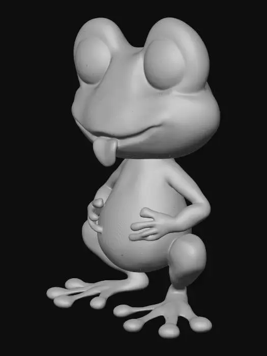 3D model for A frog is smiling and sticking out its sweet tongue.