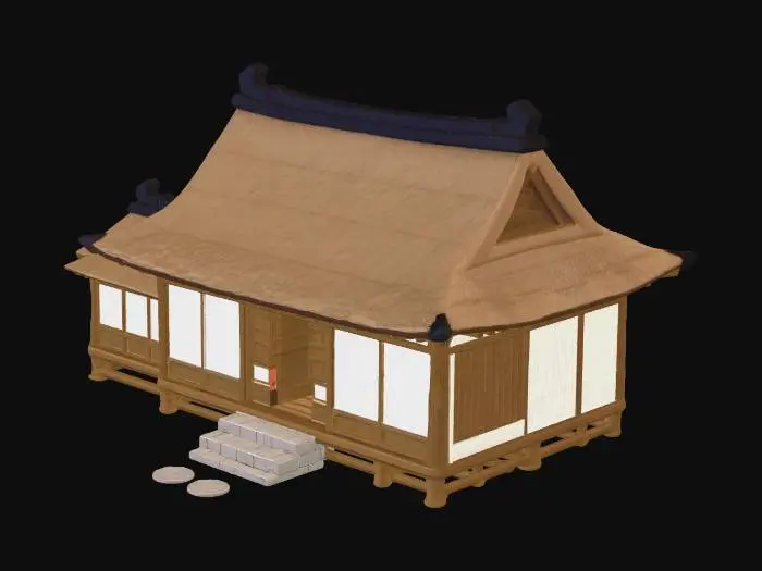 3D model for Traditional Japanese Thatched House