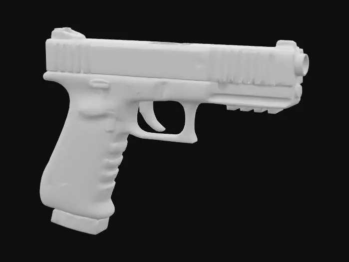 3D model for {
  "subject": "Cartoon-Realistic Glock 17 with Desert Camo",
  "style": ["stylized realism", "tactical cartoon look", "clean shapes", "PBR rendering"],
  "material": ["matte polymer in desert tones", "dark metal slide", "textured grip with camo accents"],
  "details": ["subtle desert camo patterns", "clean edge highlights", "contrast between frame and slide"],
  "purpose": {
    "context": "game asset",
    "genre": "stylized shooter",
    "requirements": ["low-poly", "VR-ready"]
  },
  "texture": {
    "description": "Stylized PBR with soft shading, light sand tones, and tactical camo elements",
    "mapping": "UV-mapped for clean rendering"
  }
}
