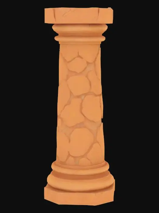 3D model for {
  "prompt": "Broken sandstone pillar ancient desert column ruins 3D game asset weathered orange stone",
  "style": "realistic cartoon 3D game art",
  "subject": "damaged sandstone column",
  "composition": "isolated structure, transparent background",
  "lighting": "flat, no shadows",
  "color_palette": "orange sandstone, warm ochre, desert beige",
  "technical_specs": {
    "background": "none",
    "ground": "none",
    "format": "3D asset",
    "style_blend": "70% realistic, 30% cartoon"
  },
  "details": [
    "cracked surface texture",
    "partially destroyed top",
    "ancient carved details",
    "weathered stone blocks"
  ],
  "avoid": [
    "ground plane",
    "background",
    "complete structures",
    "shadows"
  ]
}
