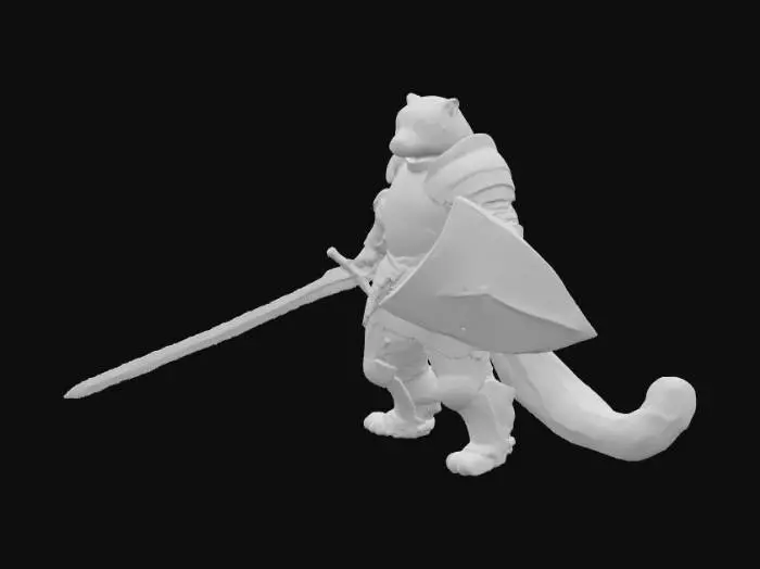 3D model for Snow Leopard Knight, #PBR#