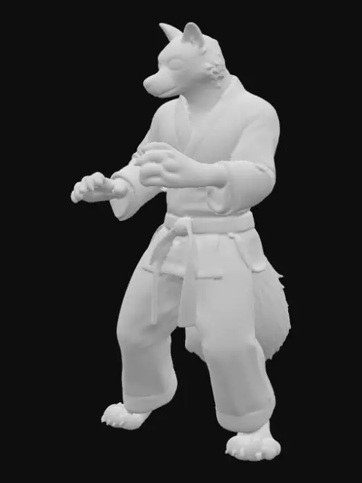 3D model for Karate Wolf Champion, #PBR#