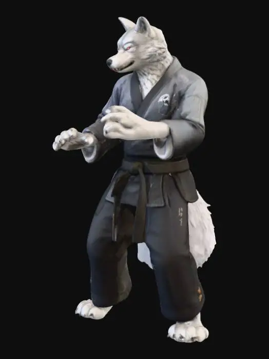 3D model for Karate Wolf Champion, #PBR#
