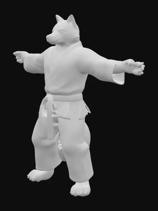 3D model for Karate Wolf Champion, #PBR#