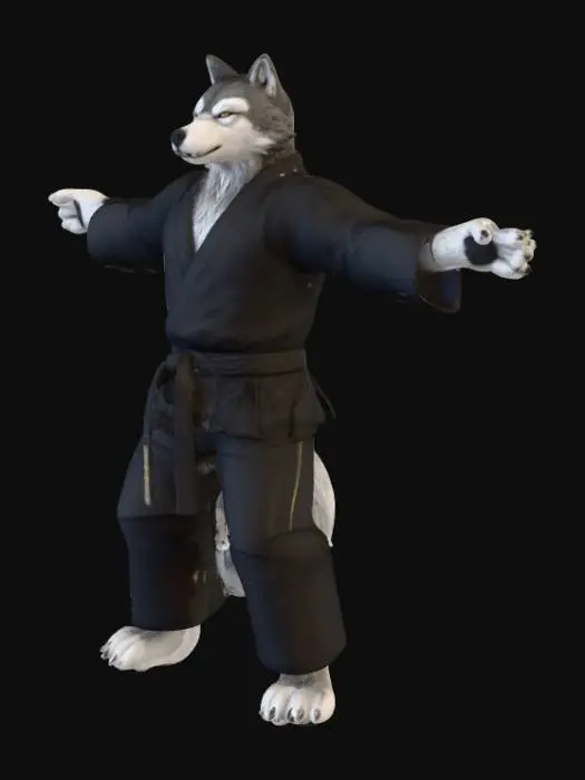 3D model for Karate Wolf Champion, #PBR#