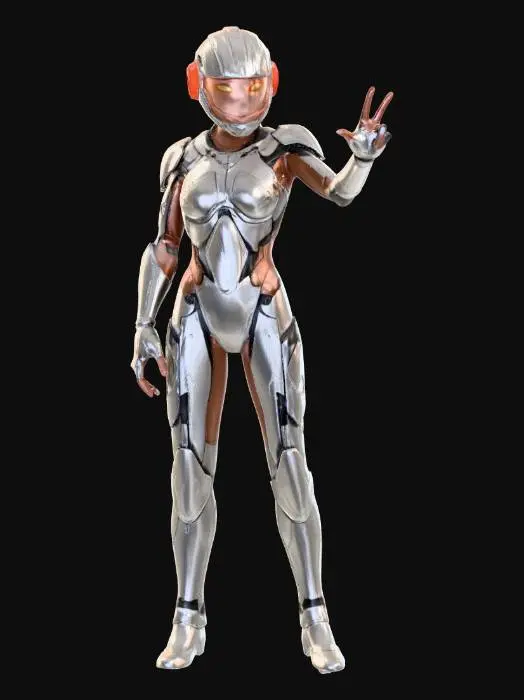 3D model for Cyborg woman model 02