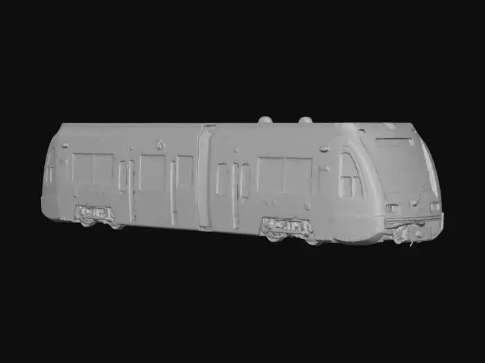 3D model for Blue and Silver Light Rail Train