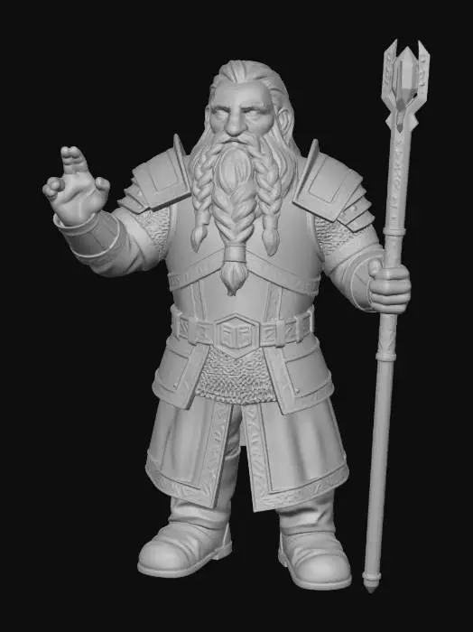 3D model for Dwarf Cleric Full body