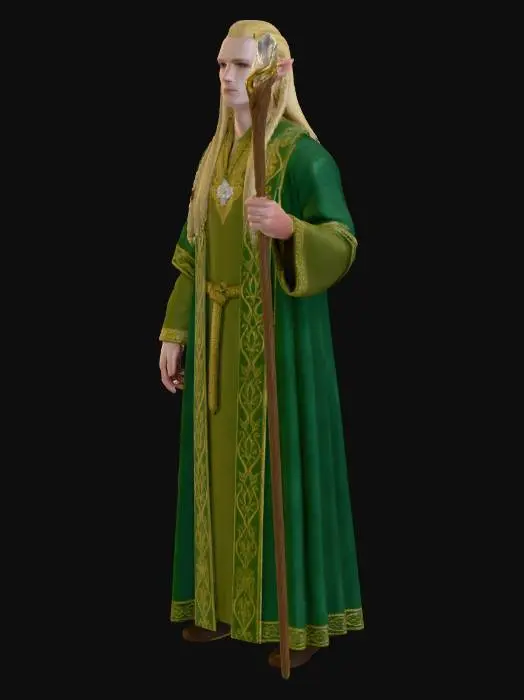 3D model for Elf Cleric Full body