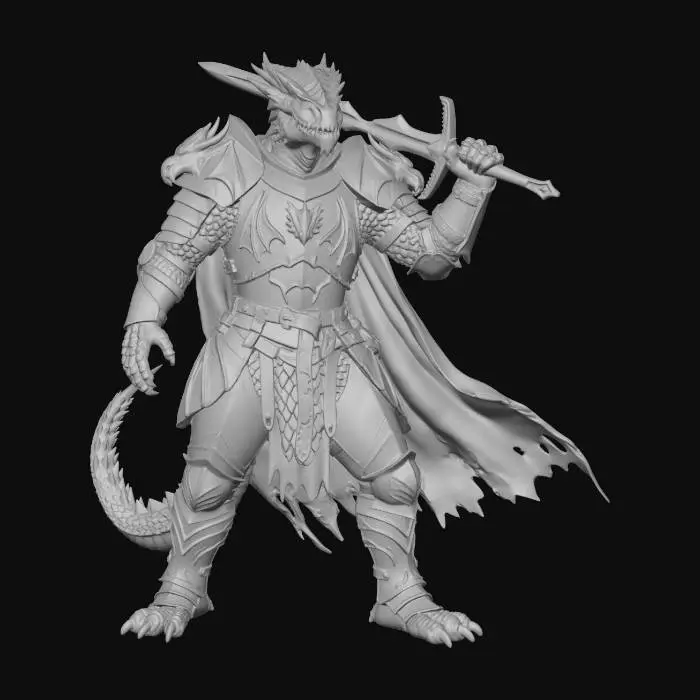 3D model for Dragonborn Fighter