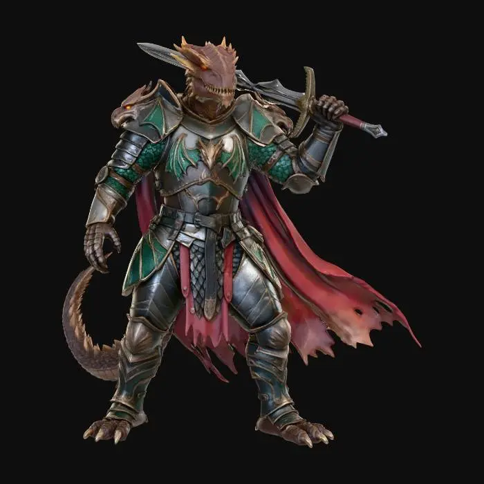 3D model for Dragonborn Fighter