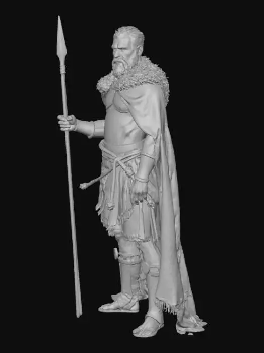 3D model for Goddess-Forged Elite Hoplite Metallic & Fabric Detail Focus
A divine-forged hoplite warrior wearing gold-steel hybrid armor hammered with micro-dents from countless battles. The metallic surface shows layered patina, scratches, faded inscriptions. Over his shoulders: heavy woolen war-cloak lined with coarse fur, rain-beading on the wool fibers. Spear shaft dried, cracked ashwood; spearhead sharp but heavily stained. Strong jawline, sharp cheekbones, war paint flaking. Emphasize patina, fabric microfibers, wood cracking, and layered metallic shine. Hyper-realistic and heroic.