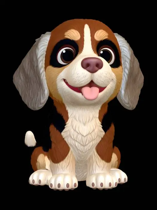 3D model for Beagle Puppy Smile