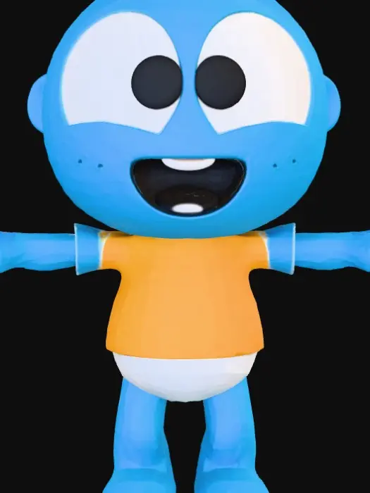 3D model for Blue Playful Character