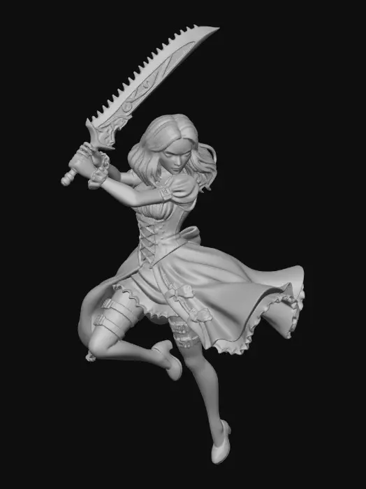 3D model for Azure Blade in Flight