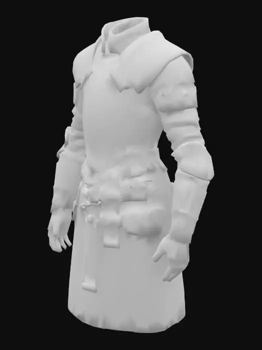 3D model for Upper body medieval leather armour for male.