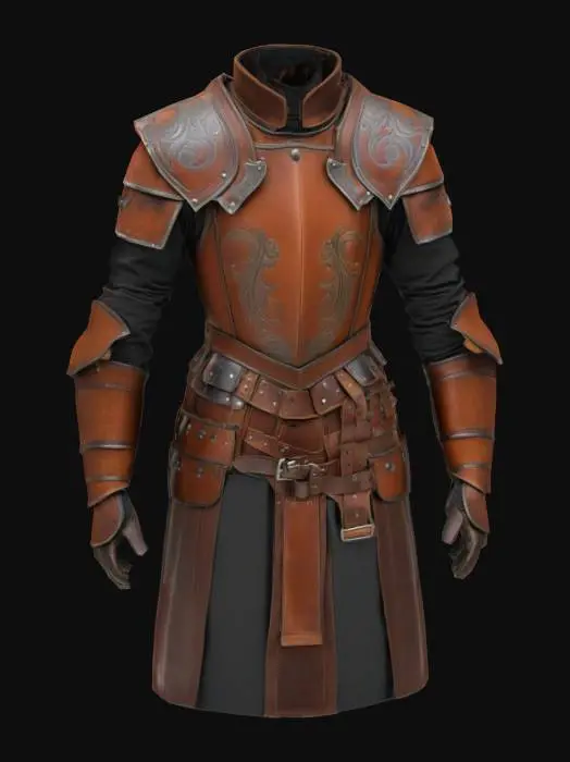 3D model for Upper body medieval leather armour for male.