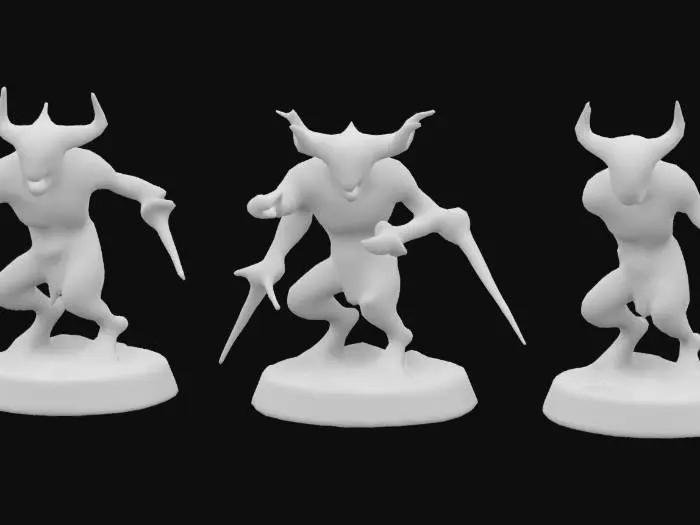 3D model for demonio poca estatura miembros con base para juego de miniaturas .