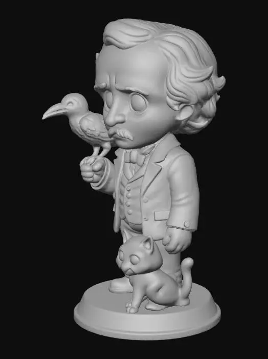 3D model for Poe and the Raven, #Halloween2025#