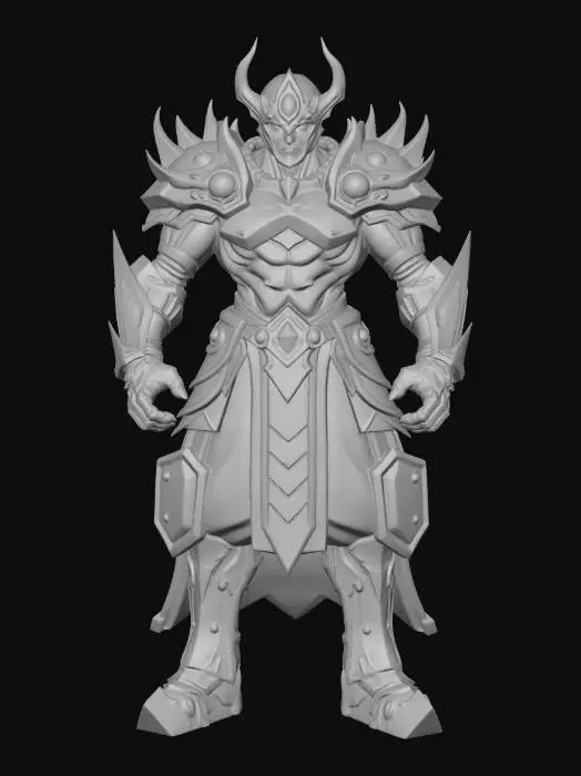3D model for создай пожалуйста модель берсерка из аниме he Berserker Armor, в т-позе, проработай каждую деталь и цвет