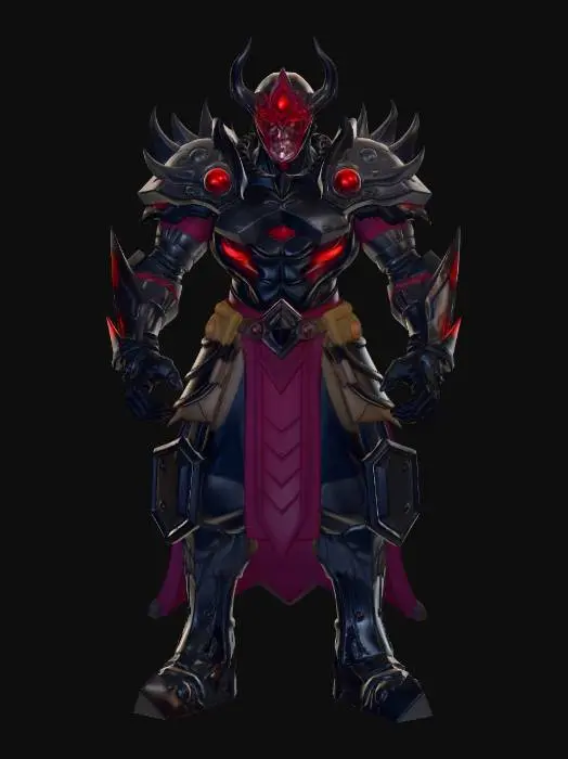 3D model for создай пожалуйста модель берсерка из аниме he Berserker Armor, в т-позе, проработай каждую деталь и цвет