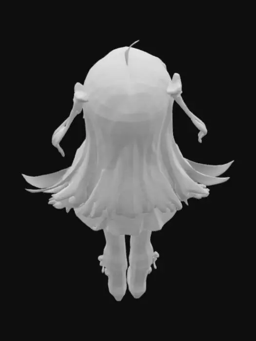 3D model for Anime Character with Blonde Hair and Pink Highlights