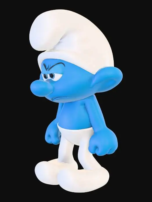 3D model for Grumpy Blue Character