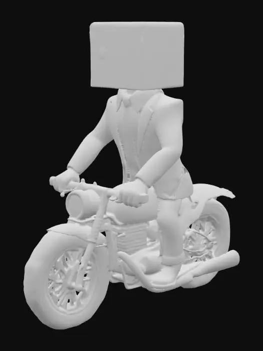 3D model for ok je veux une moto pour un perso sac en papier et un costume cravate 