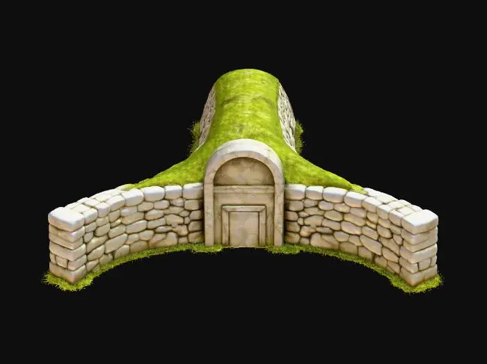 3D model for Grass-Covered Stone Passageway Model
