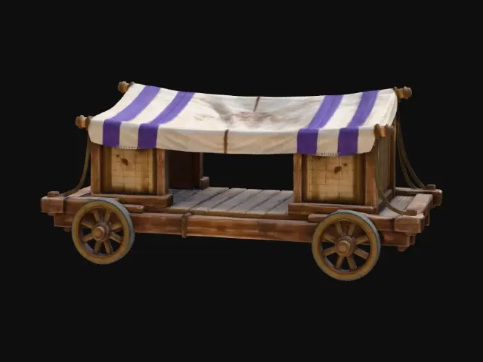 3D model for Covered Wooden Wagon