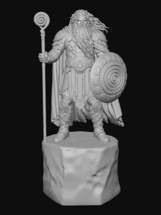 3D model for Elder Guardian Stone Statue