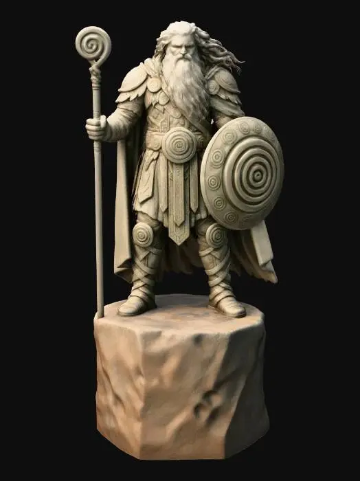 3D model for Elder Guardian Stone Statue