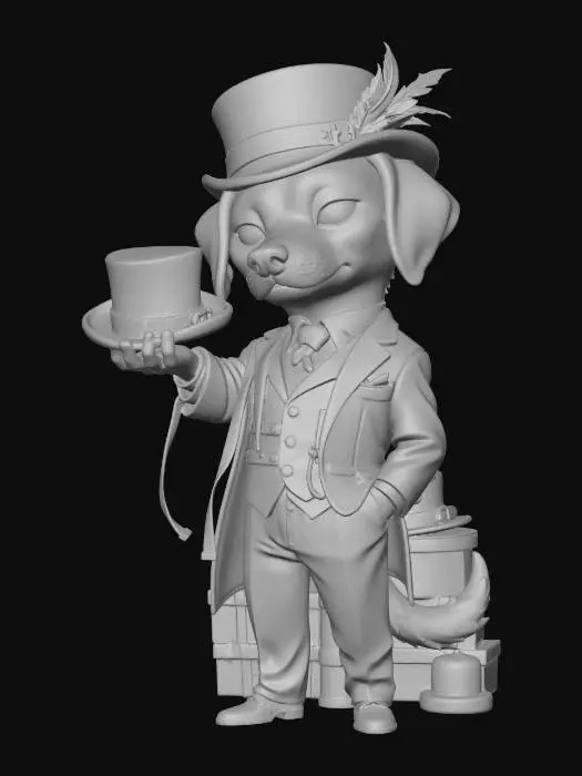 3D model for Dapper Dalmatian in a Top Hat