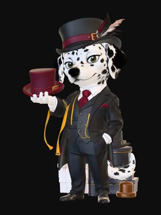 3D model for Dapper Dalmatian in a Top Hat