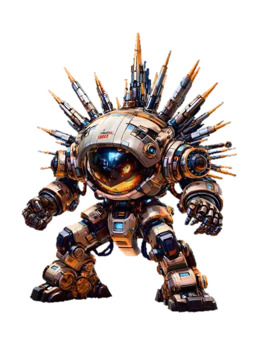 Hard-shell Omnidirectional Gear - Hedgehog 3D model, vytvořený pomocí AI