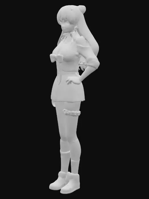 3D model for Anime Girl with Pink Hair