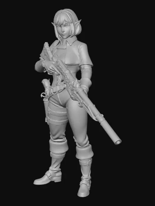 3D model for Elf Gunslinger