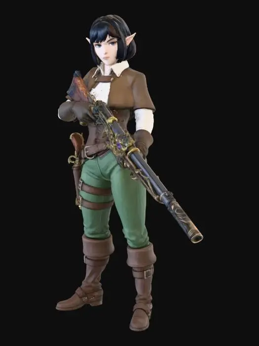 3D model for Elf Gunslinger