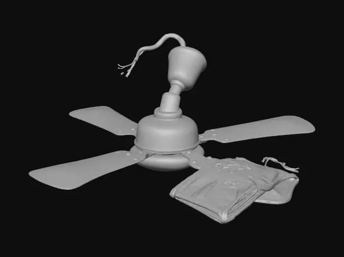 3D model for Broken Dirty Ceiling Fan, #Halloween2025#