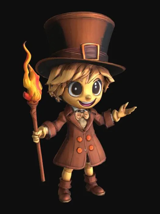 3D model for Chibi Mage, #SketchTo3D#