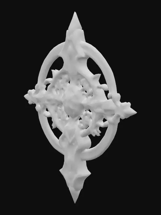 3D model for #PBR#, An elegant Elvish queen's chakram, meticulously crafted in the distinct World of Warcraft art style, features a perfectly balanced, razor-sharp disc forged from gleaming moonforged silver and polished gold. Its circular form is adorned with intricate, flowing elven script that appears etched into the metal, alongside shimmering emerald gems strategically embedded around its surface, catching and refracting light. The edges are honed to an exquisite sharpness, yet the overall design conveys refined power. The metallic surface is smooth and cool to the touch, radiating an aura of arcane grace.