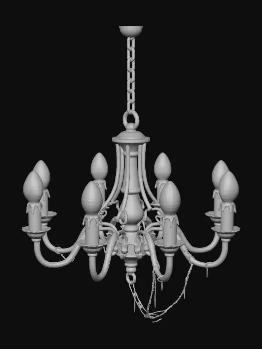 3D model for Vintage Dusty Chandelier, #Halloween2025#