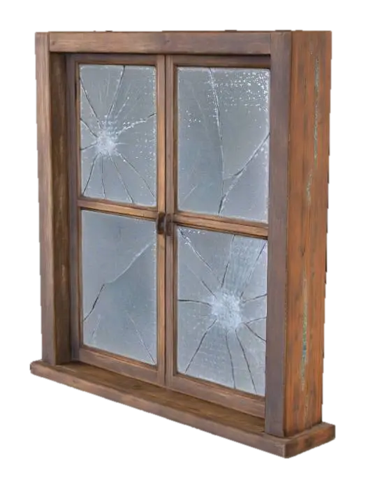 Cracked Window, #Halloween2025# 3D model, vytvořený pomocí AI
