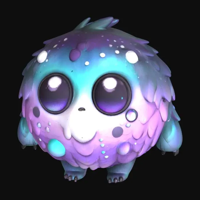 3D model for Stardust Puffle, #SketchTo3D#