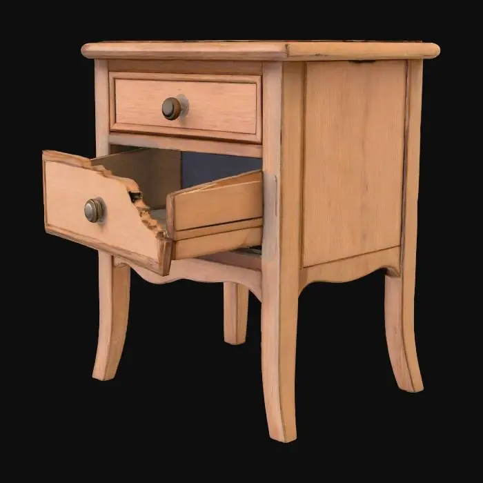 3D model for Broken Vintage Nightstand, #Halloween2025#