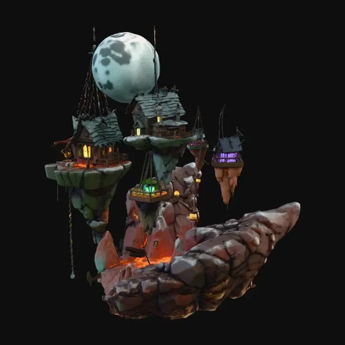 3D model for Moonlit Floating Haven, #Halloween2025#